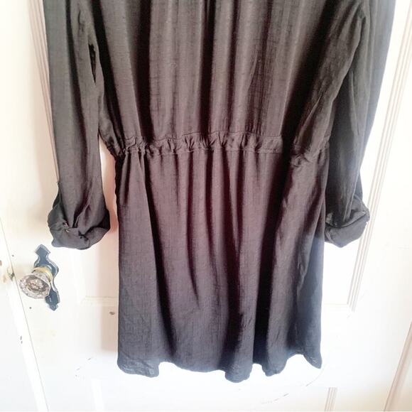 Anthropologie HD In Paris Carmina Tie Waist Tunic Top Dress Black Size Medium M - Picture 12 of 12